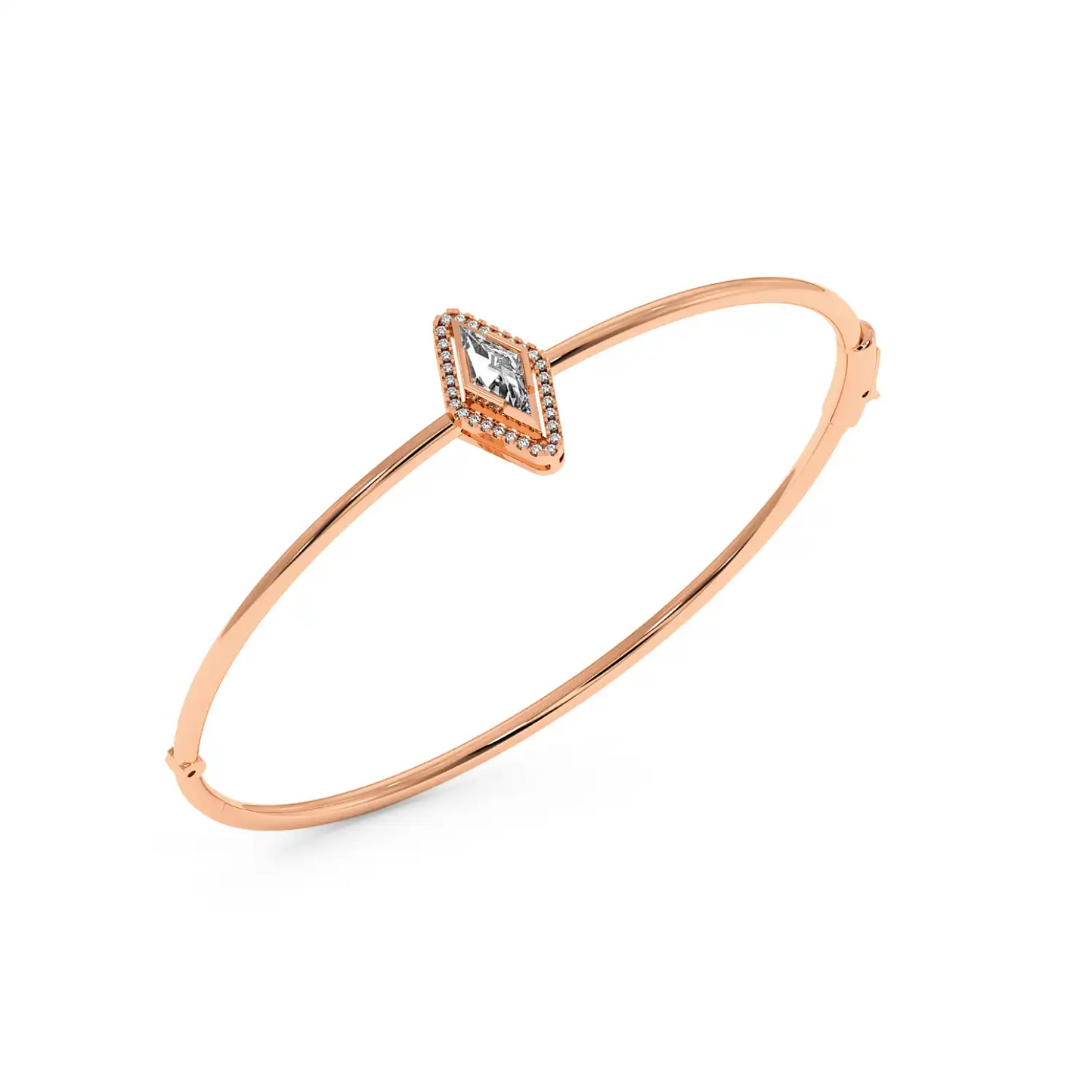 Solitaire Halo Bracelet - Lozenge