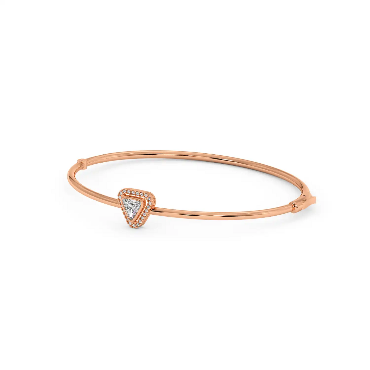 Solitaire Halo Bracelet - Trillion