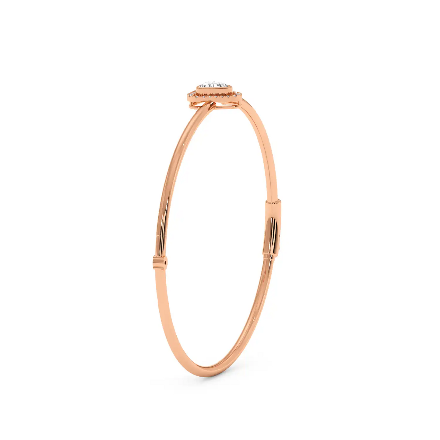 Solitaire Halo Bracelet - Trillion