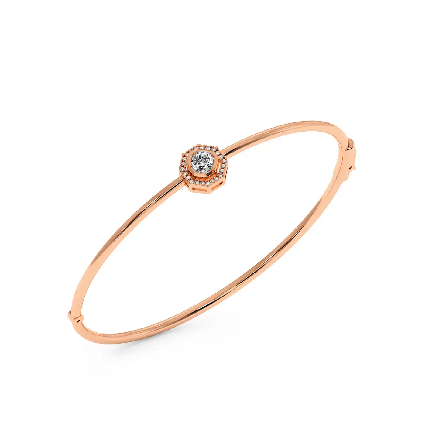 Solitaire Halo Bracelet - Octagon