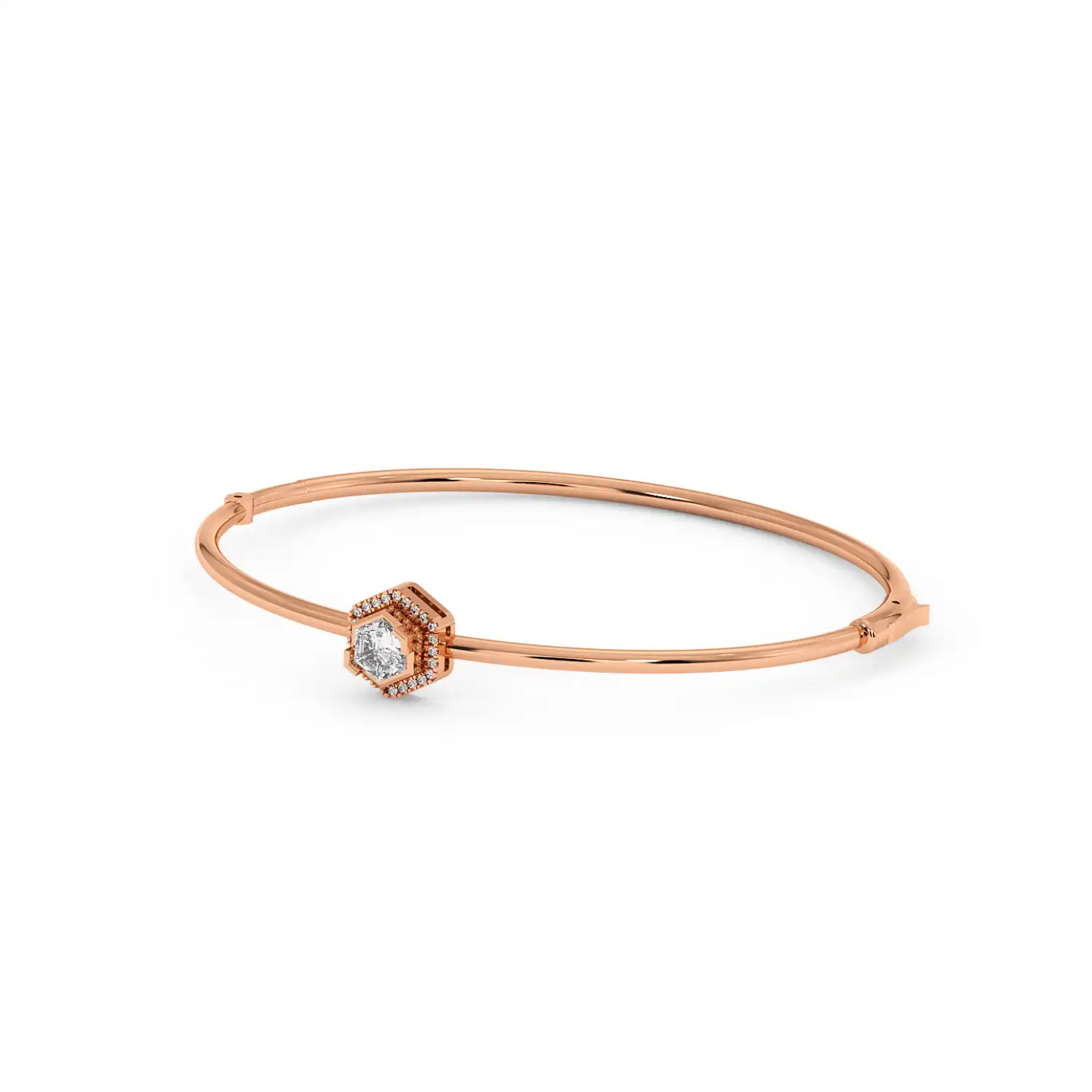 Solitaire Halo Bracelet - Hexagon