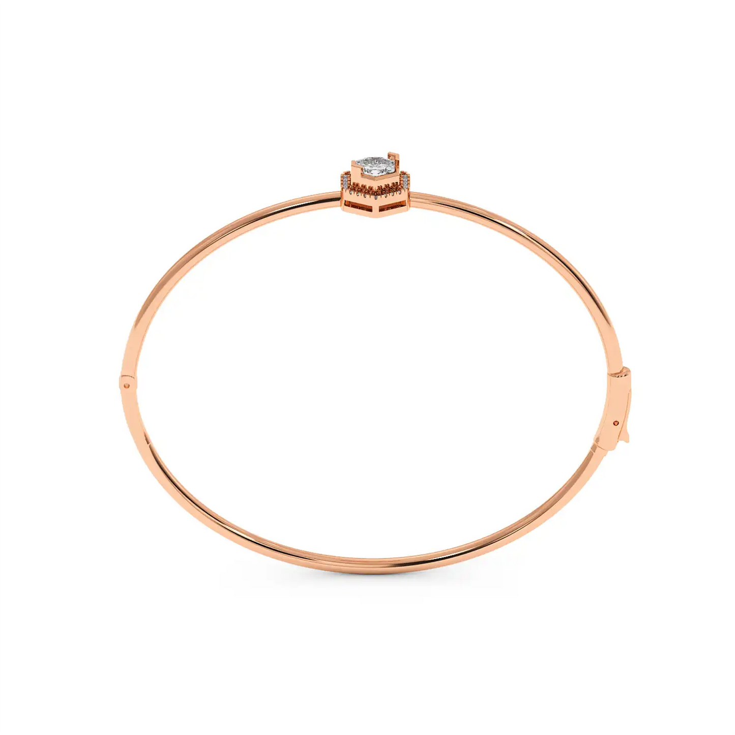 Solitaire Halo Bracelet - Hexagon