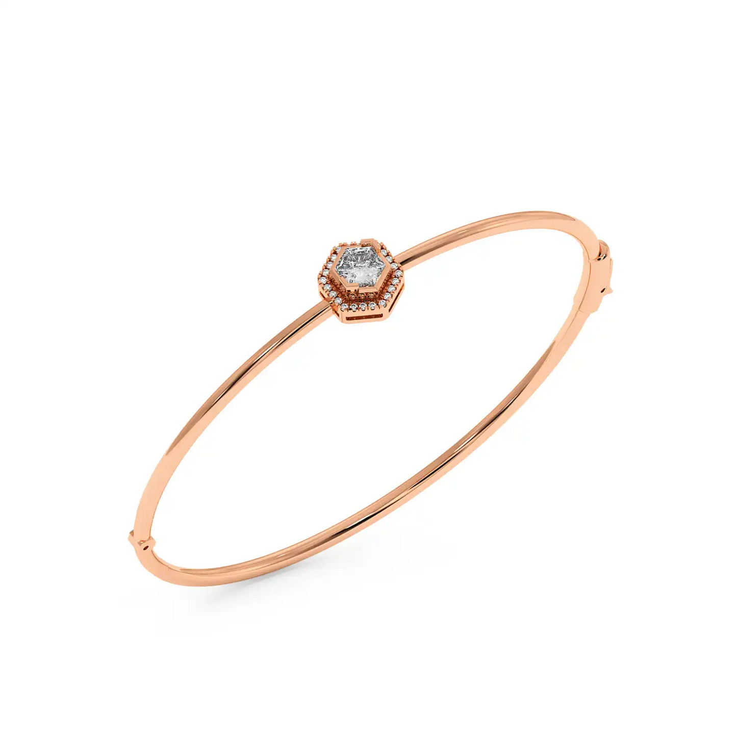 Solitaire Halo Bracelet - Hexagon