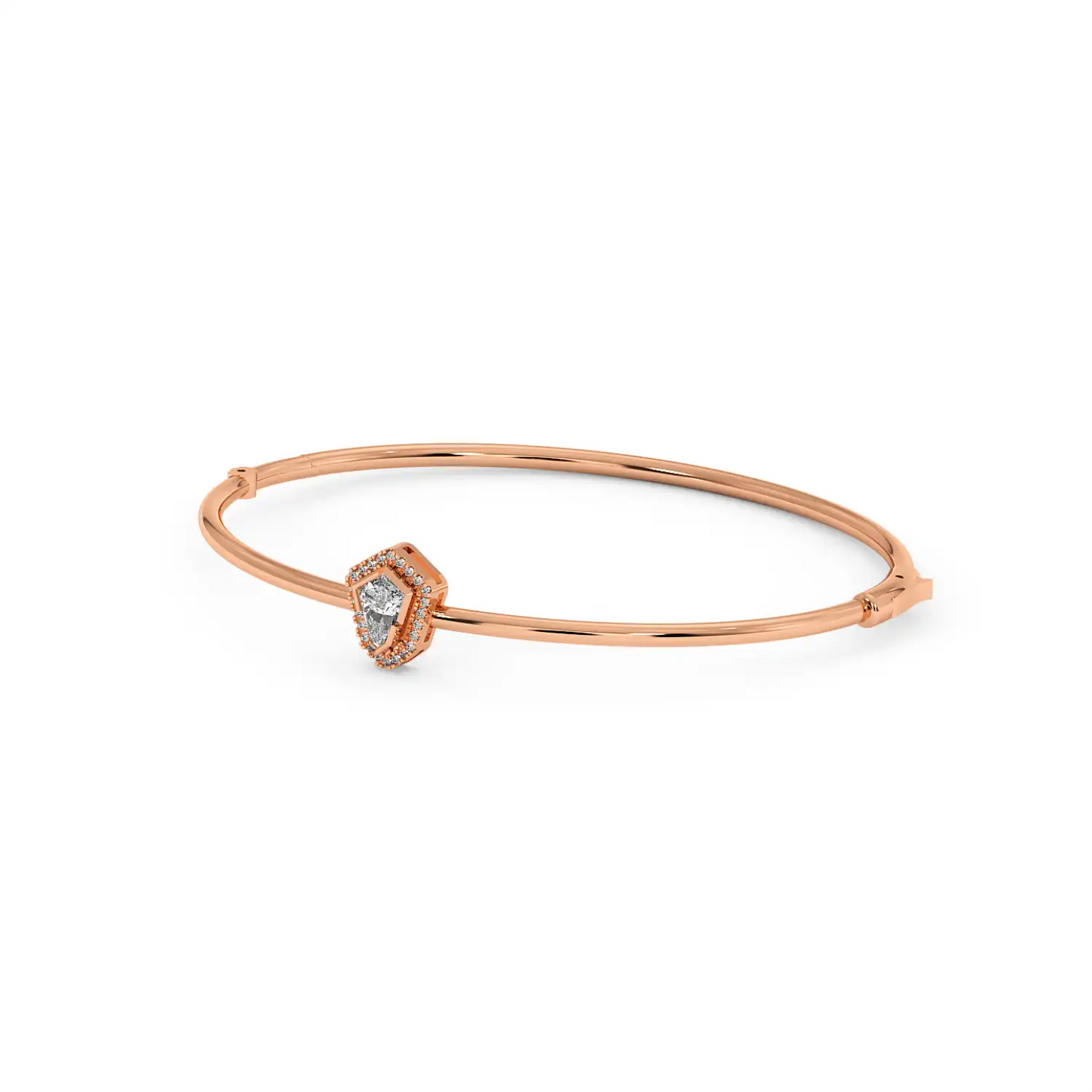 Solitaire Halo Bracelet - Shield