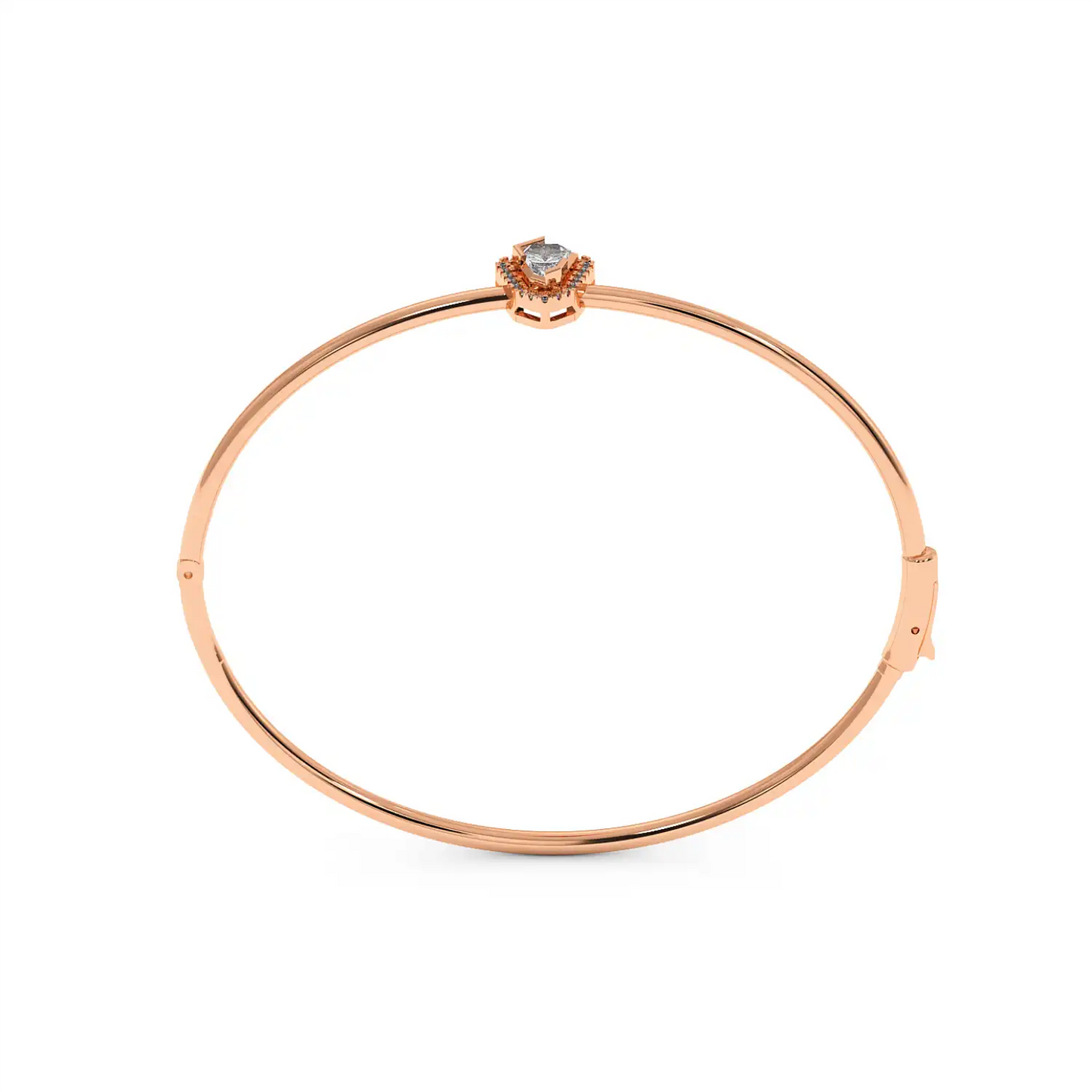 Solitaire Halo Bracelet - Shield