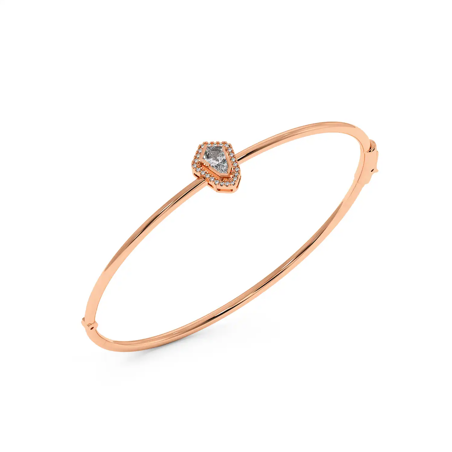 Solitaire Halo Bracelet - Shield