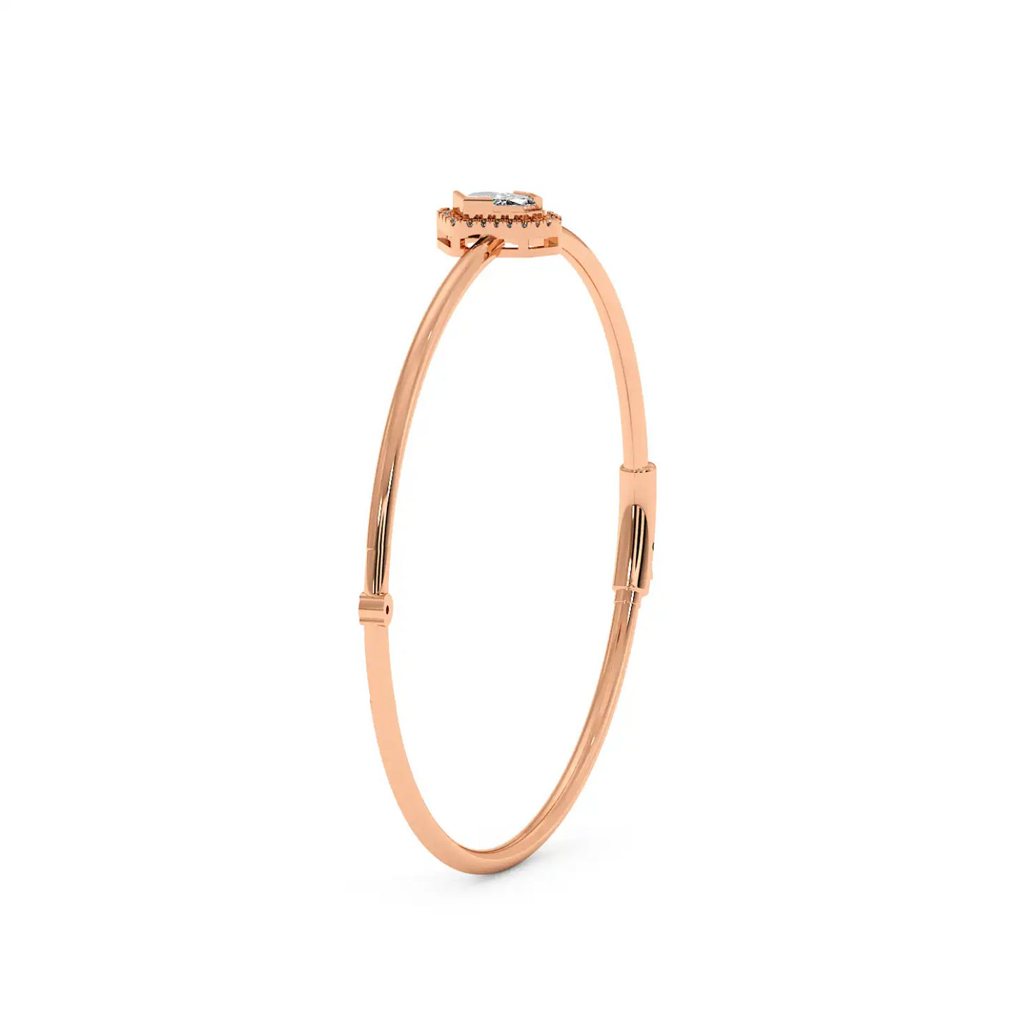 Solitaire Halo Bracelet - Shield