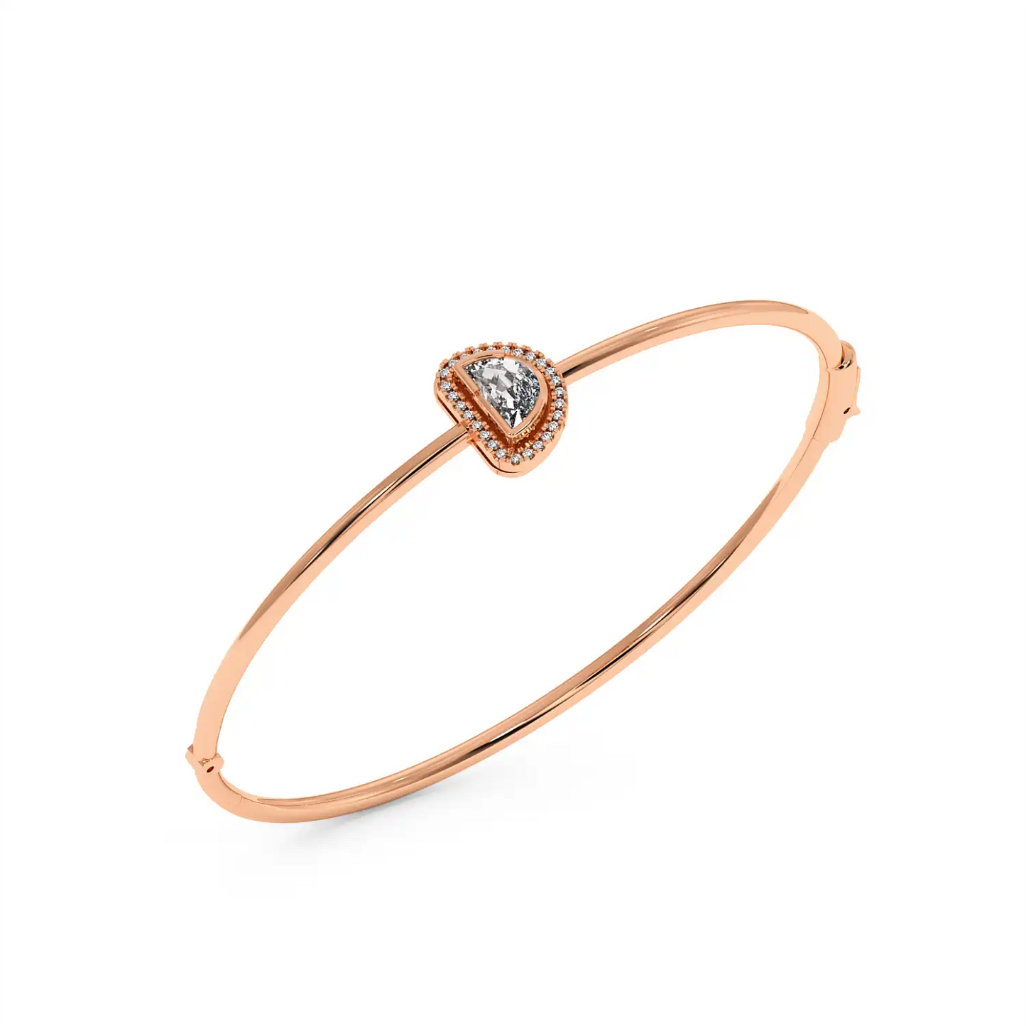 Solitaire Halo Bracelet - Halfmoon