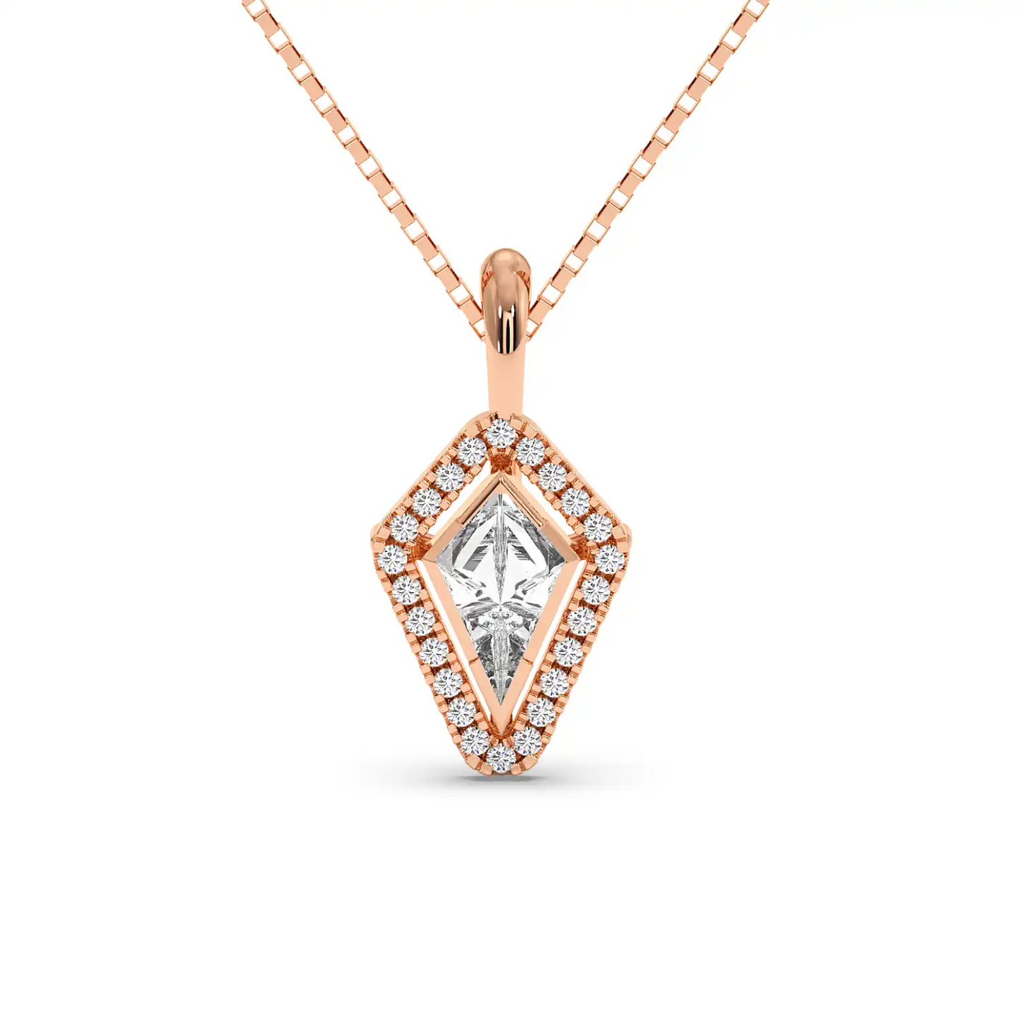 Solitaire Halo Pendant - Kite
