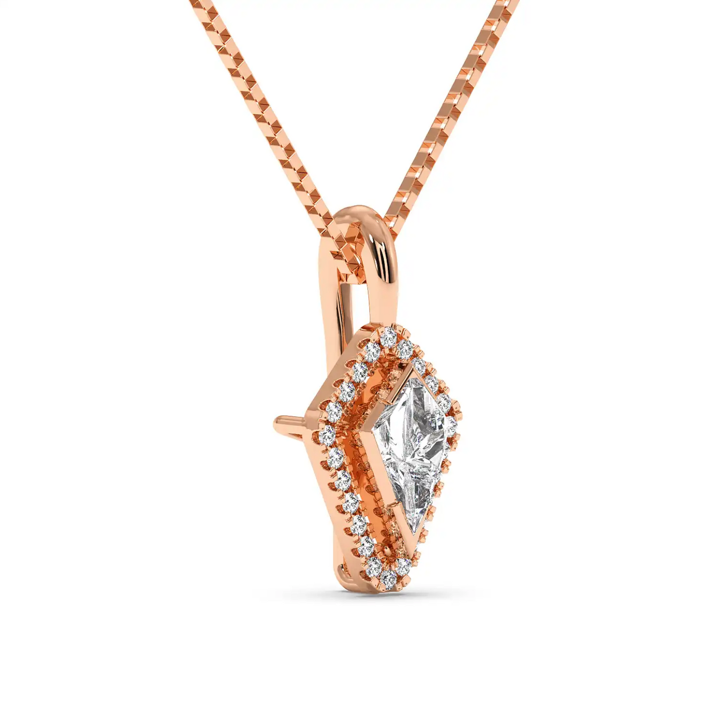 Solitaire Halo Pendant - Kite