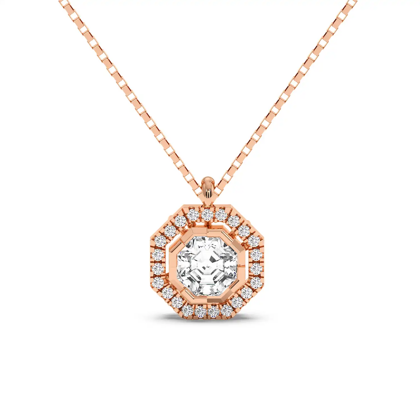 Solitaire Halo Pendant - Octagon