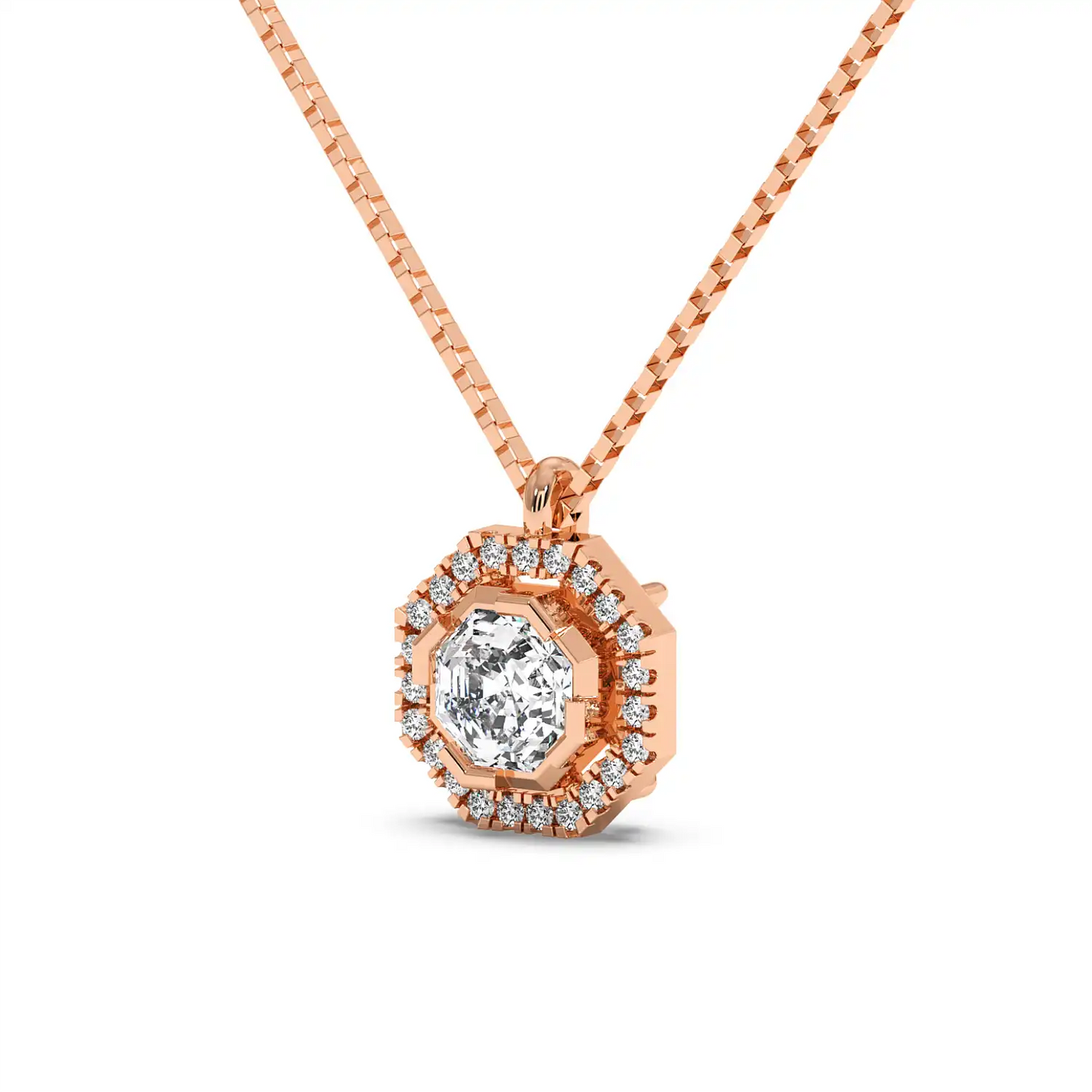 Solitaire Halo Pendant - Octagon