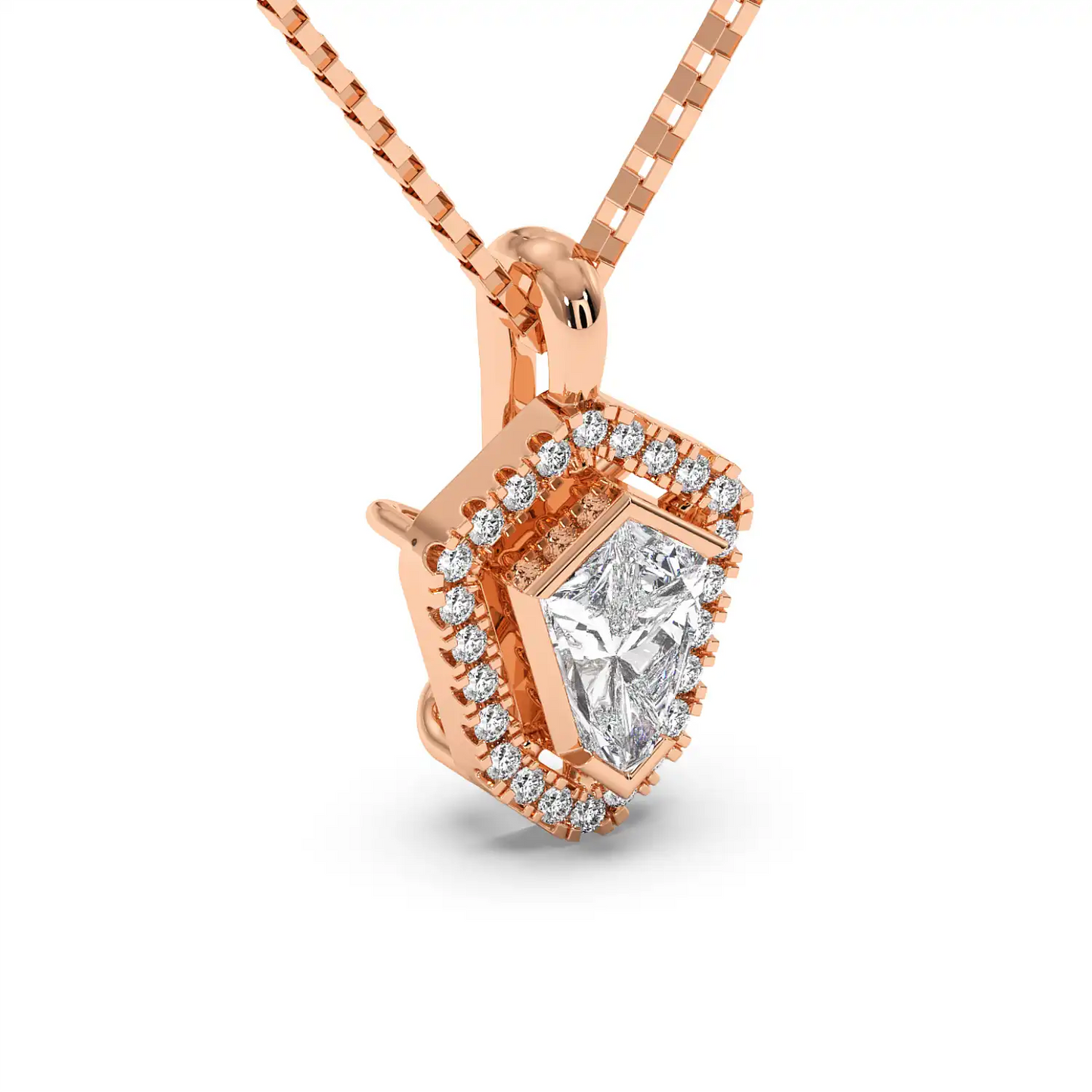 Solitaire Halo Pendant - Shield
