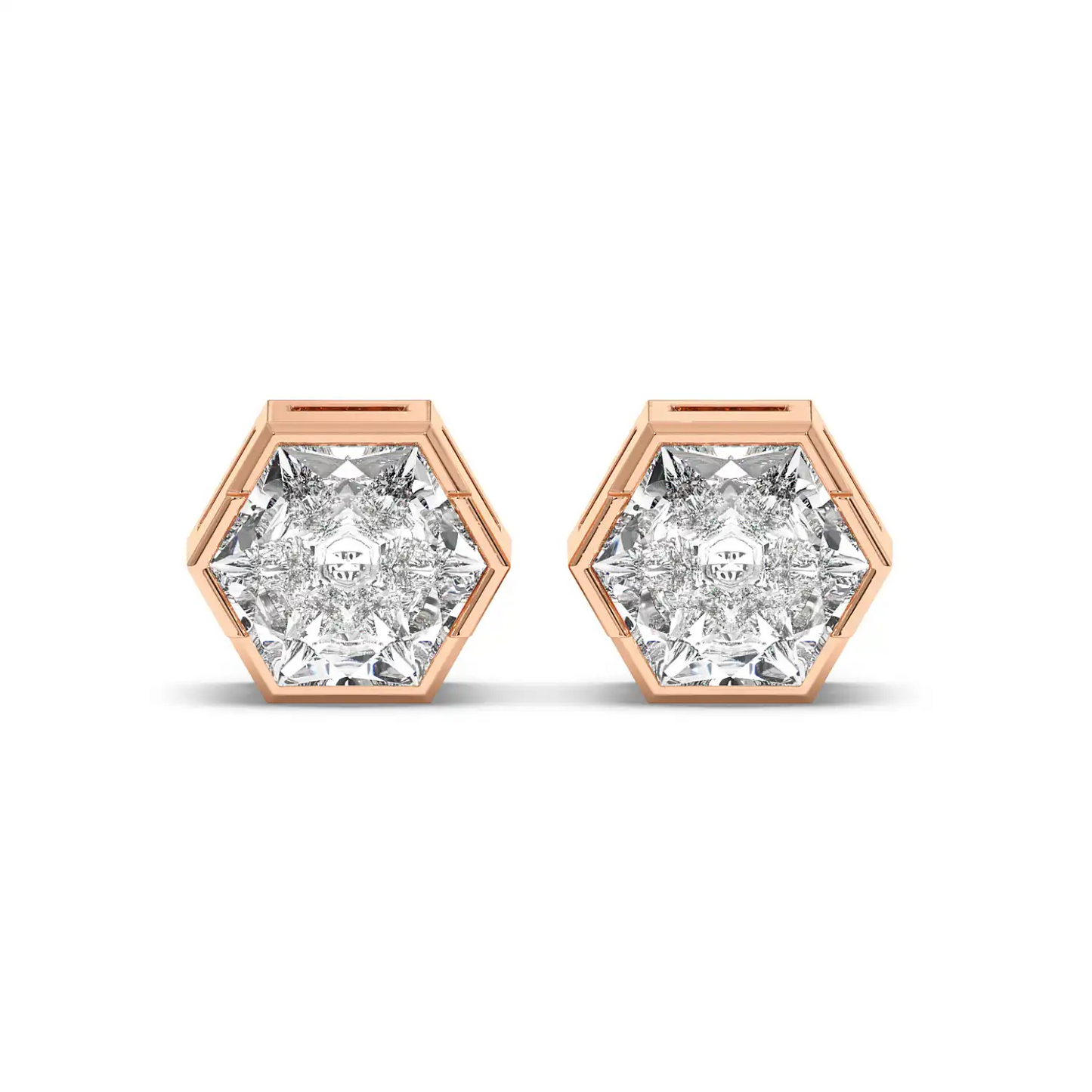 Solitaire Earring - Hexagon