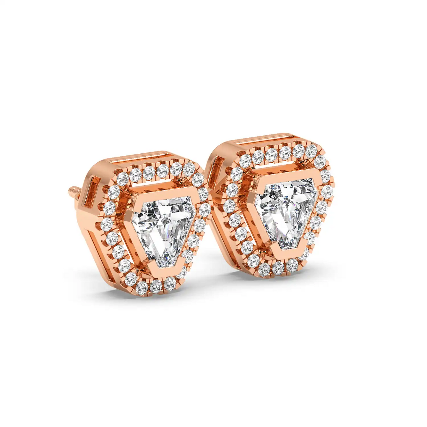 Solitaire Halo Earring - Coffin