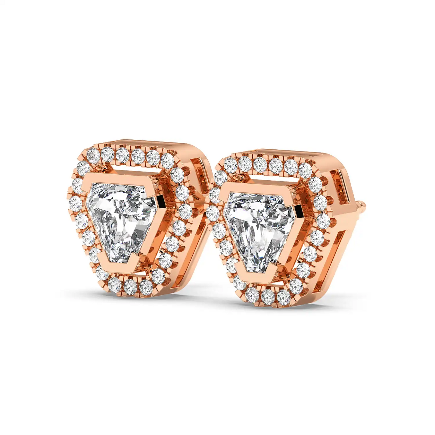 Solitaire Halo Earring - Coffin