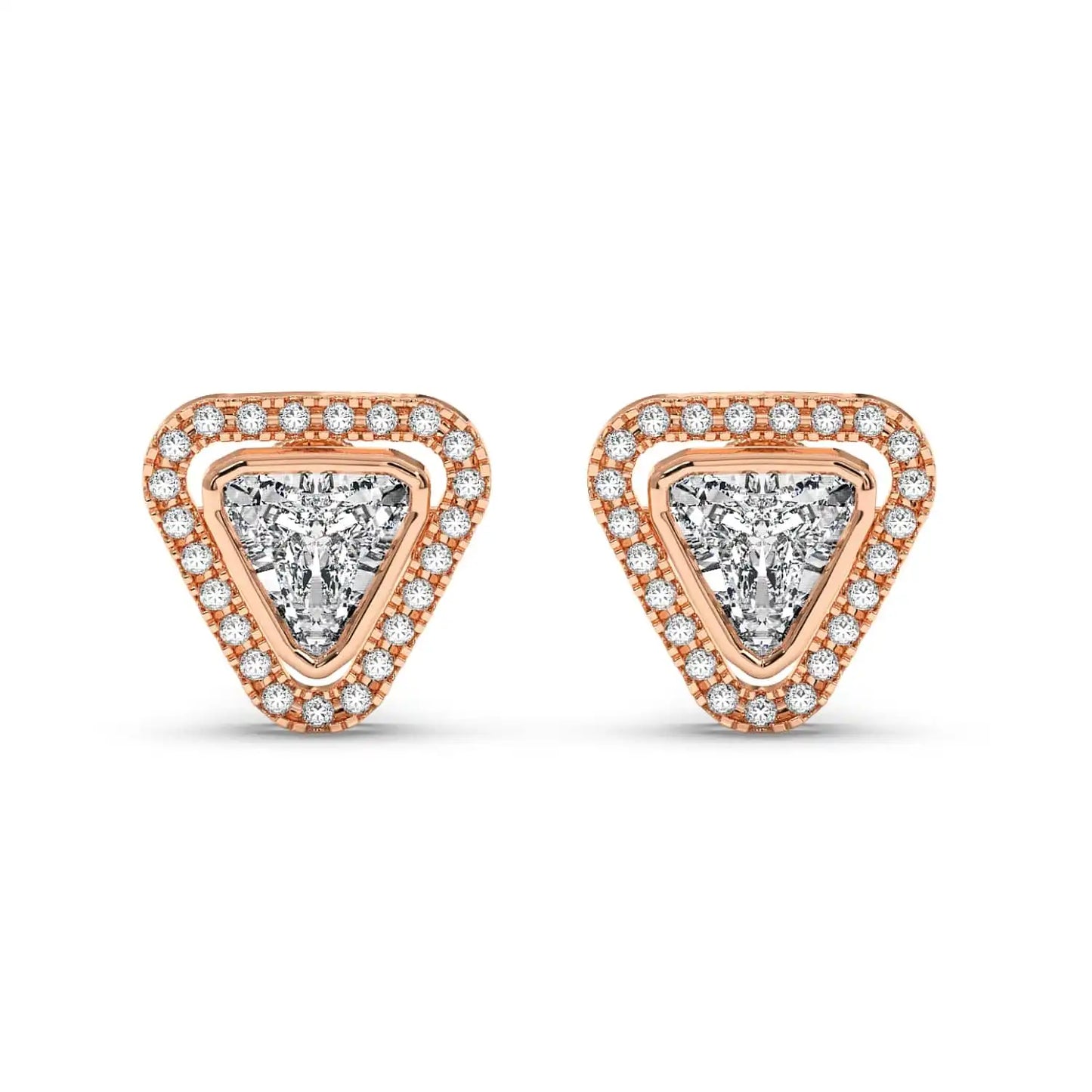 Solitaire Halo Earring - Trillion