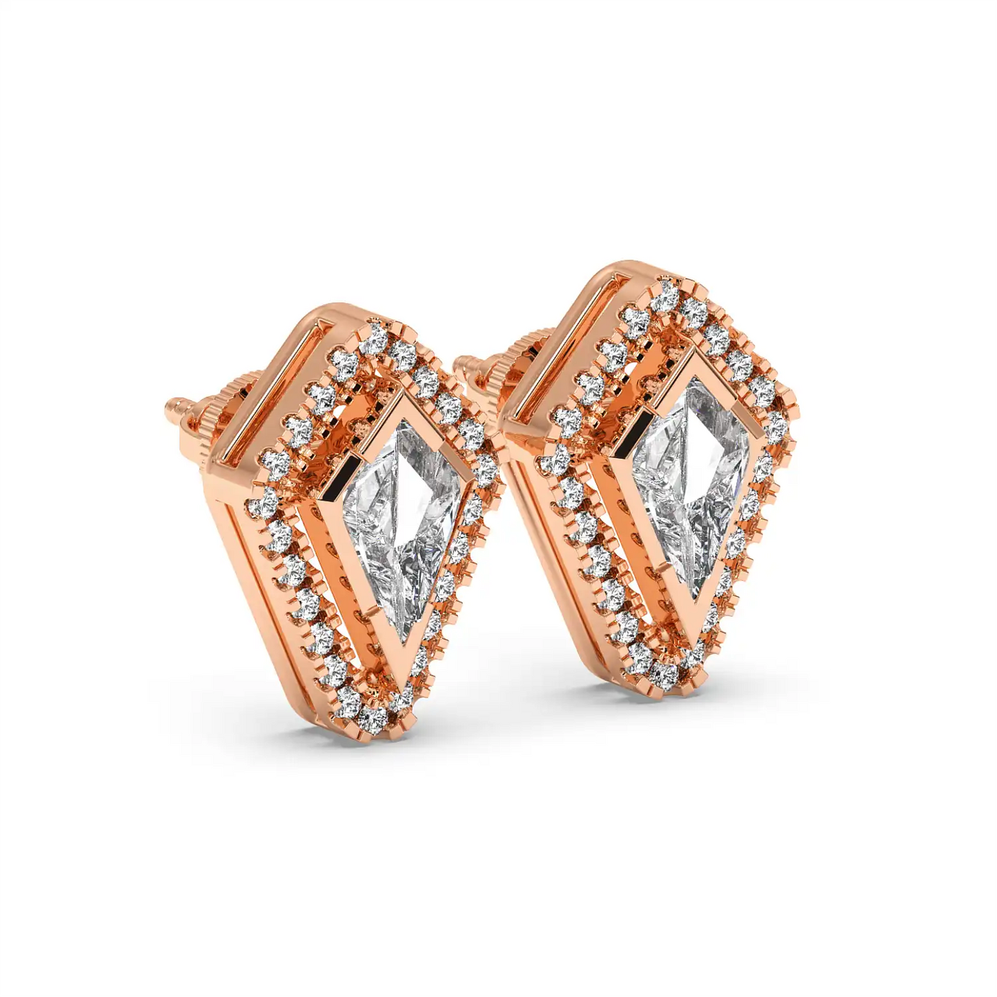 Solitaire Halo Earring - Kite
