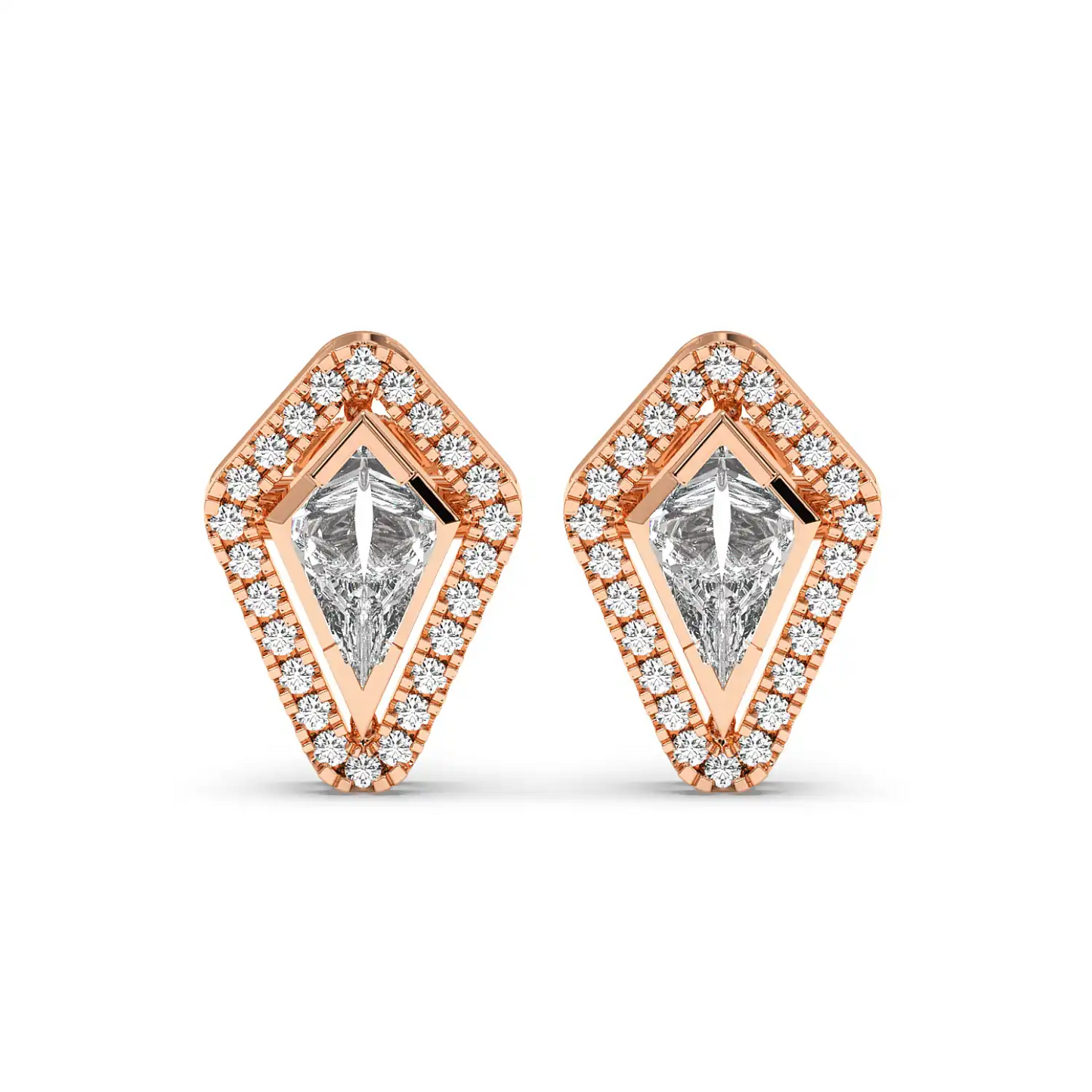 Solitaire Halo Earring - Kite