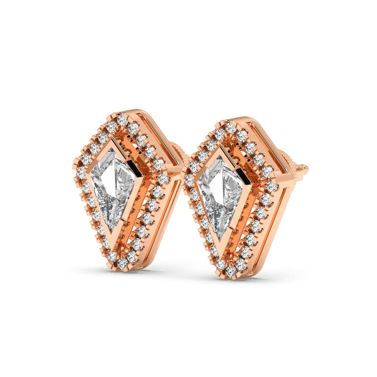 Solitaire Halo Earring - Kite