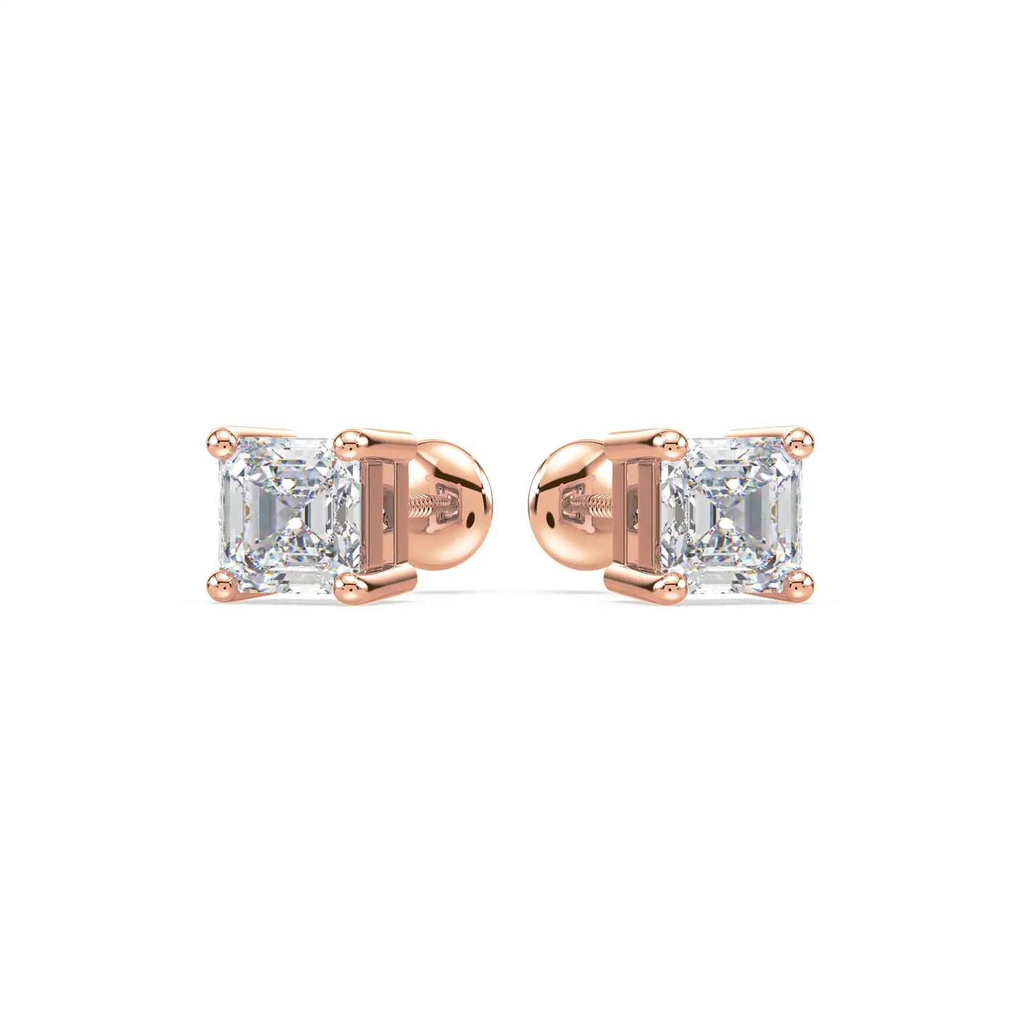 Solitaire Earring - Asscher
