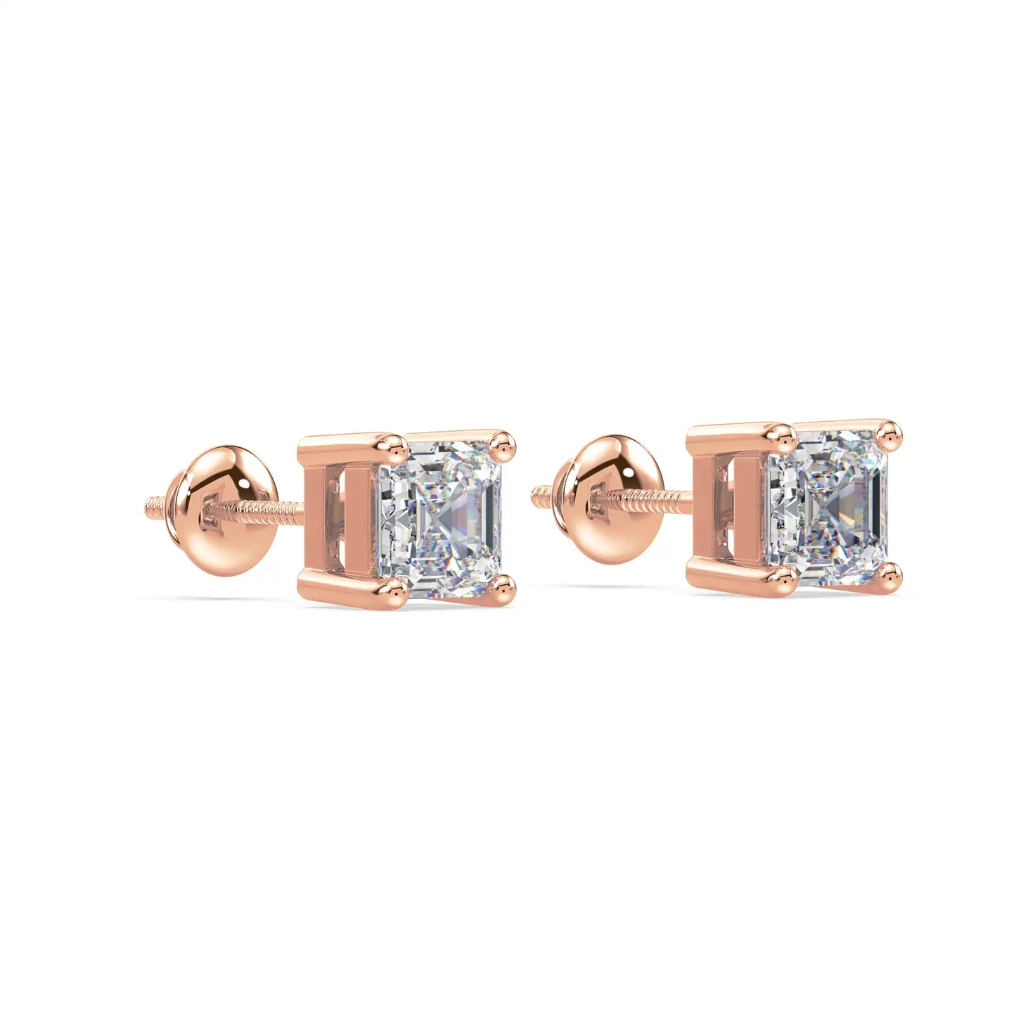 Solitaire Earring - Asscher