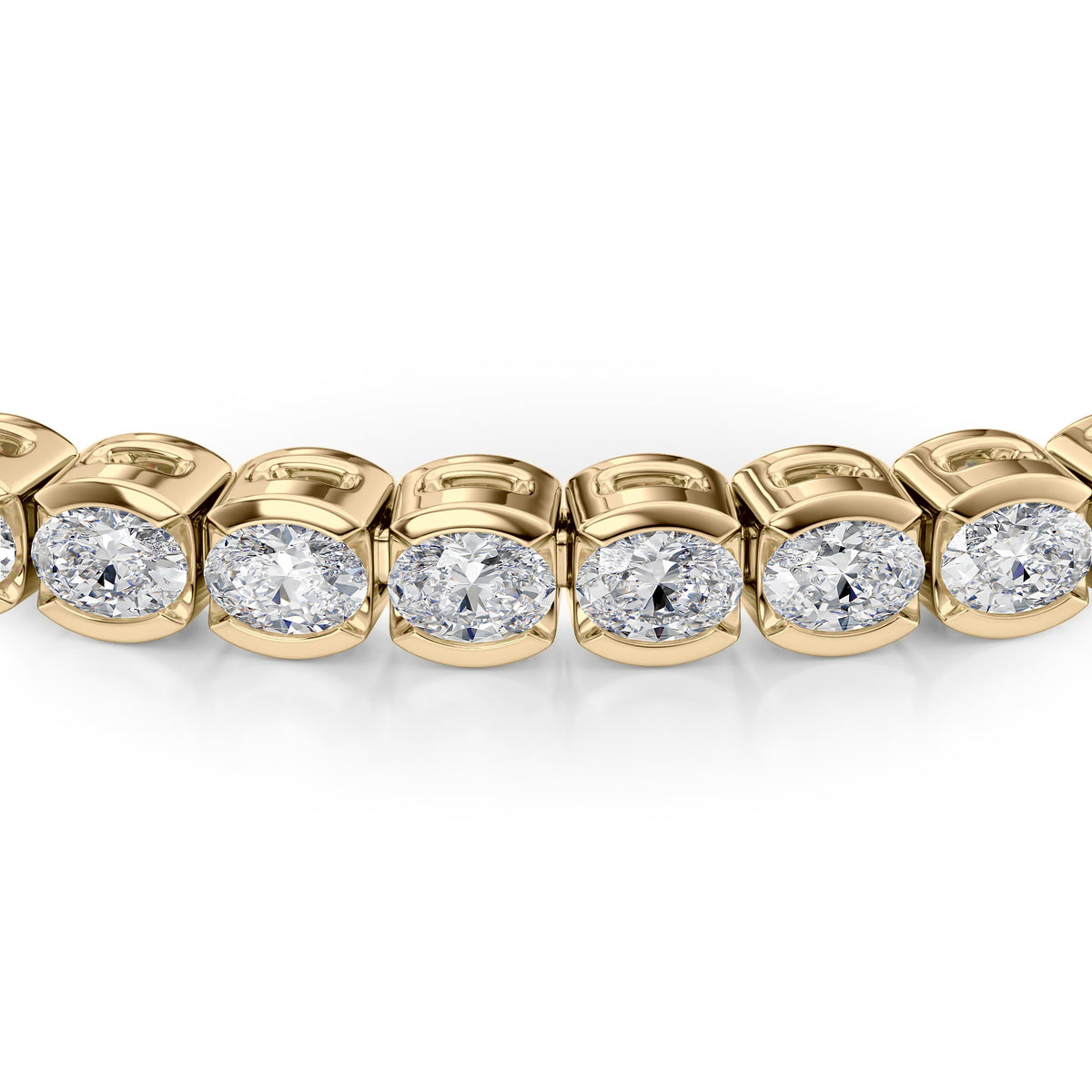 East West Half Bezel Oval Tennis Bracelet