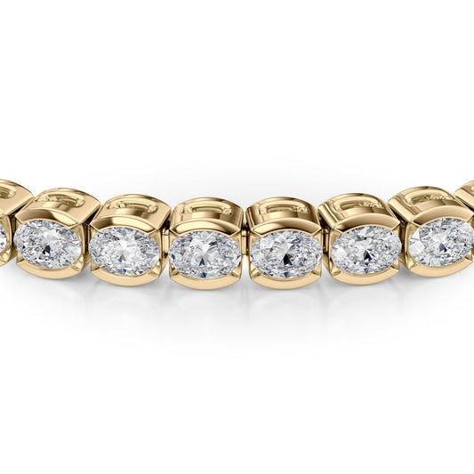 East West Half Bezel Oval Tennis Bracelet