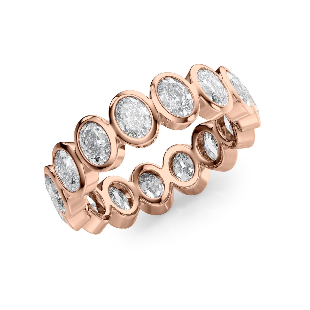 Oval Diamond Bezel Eternity Ring