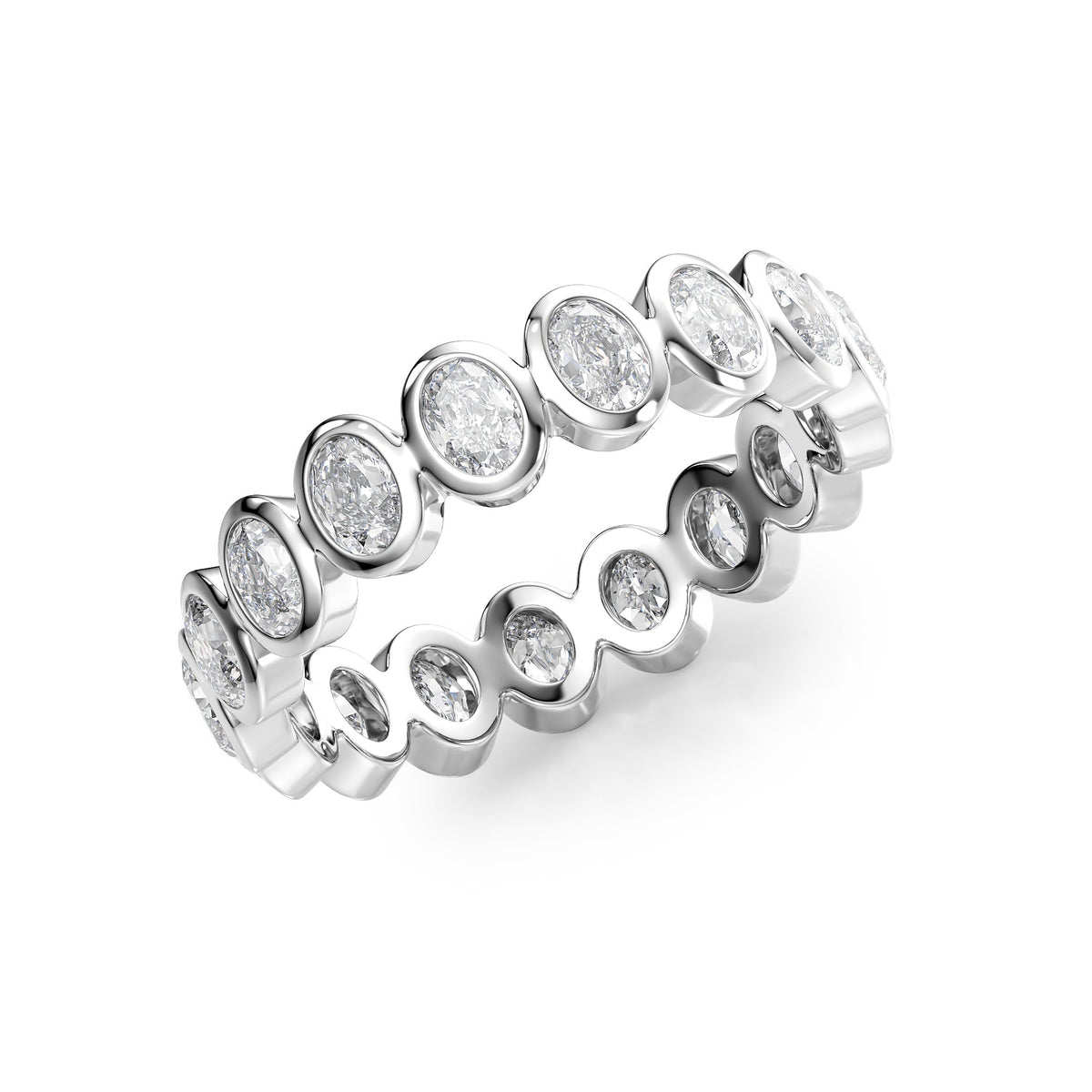Oval Diamond Bezel Eternity Ring