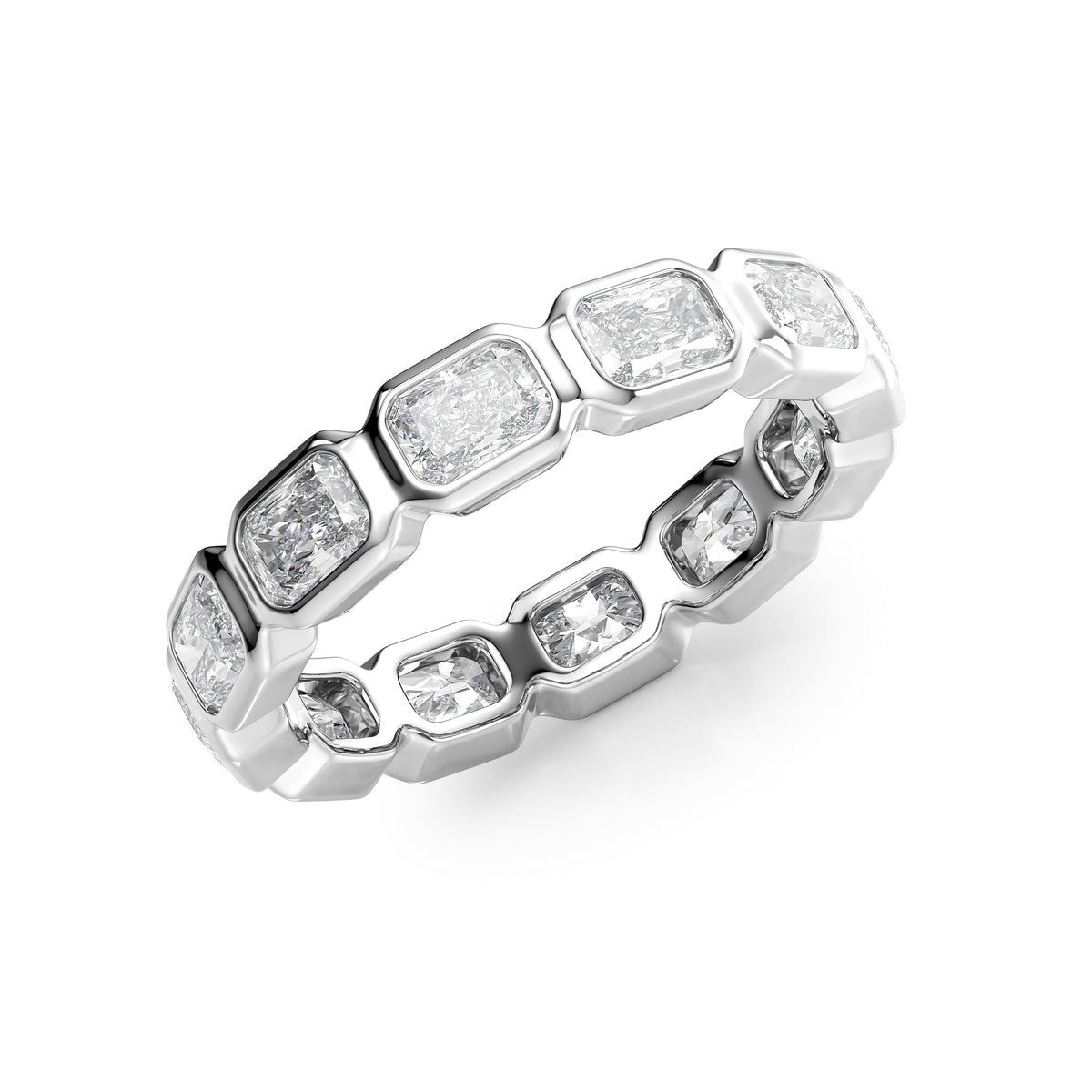 East West Radiant Dimond Bezel Eternity Ring