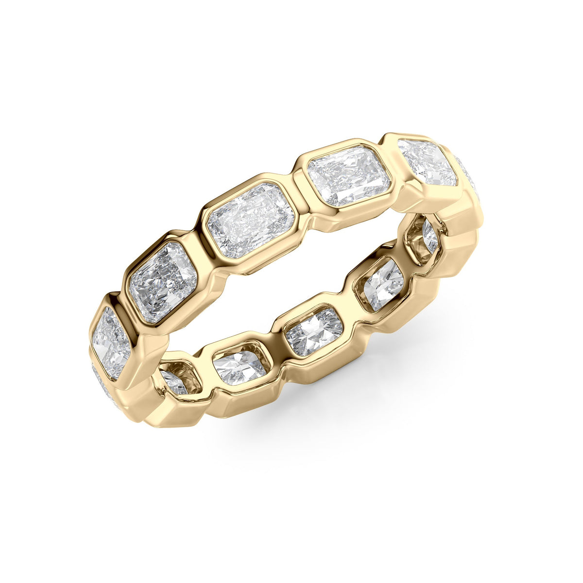 East West Radiant Dimond Bezel Eternity Ring