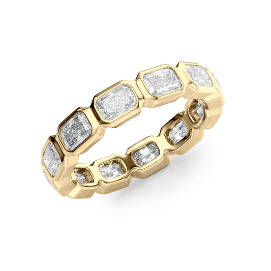 East West Radiant Dimond Bezel Eternity Ring