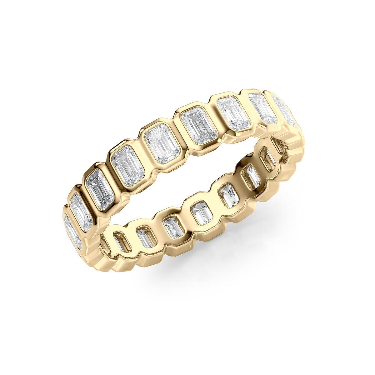 Emerald Diamond Bezel Eternity Ring