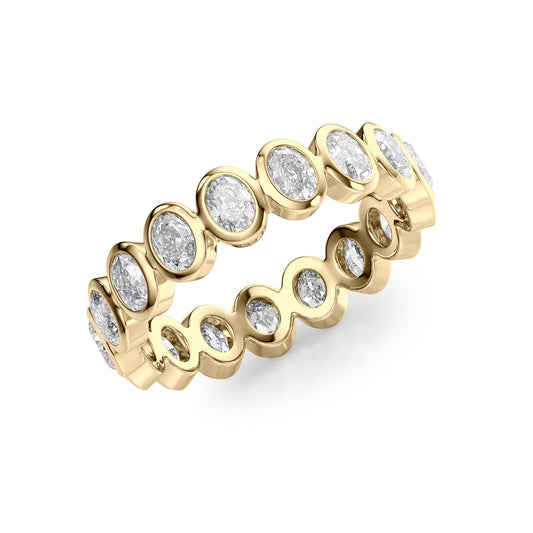 Oval Diamond Bezel Eternity Ring