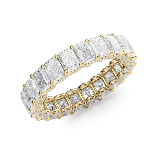 Radiant Diamond U Pave Prong Eternity Ring