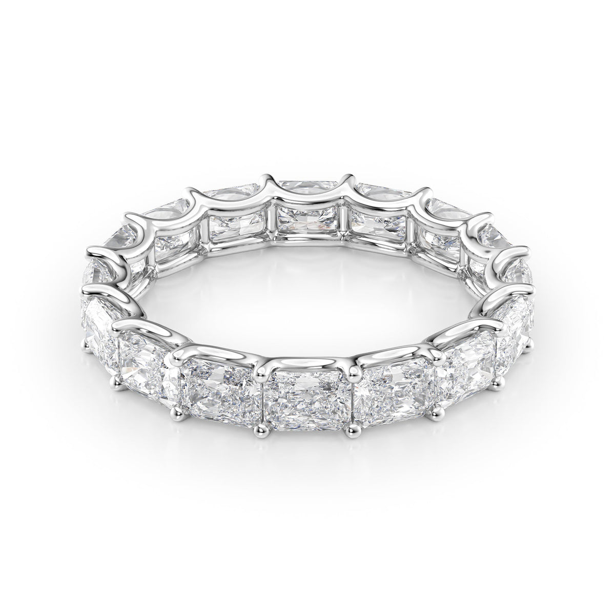 East West Radiant Diamond U Prong Eternity Ring