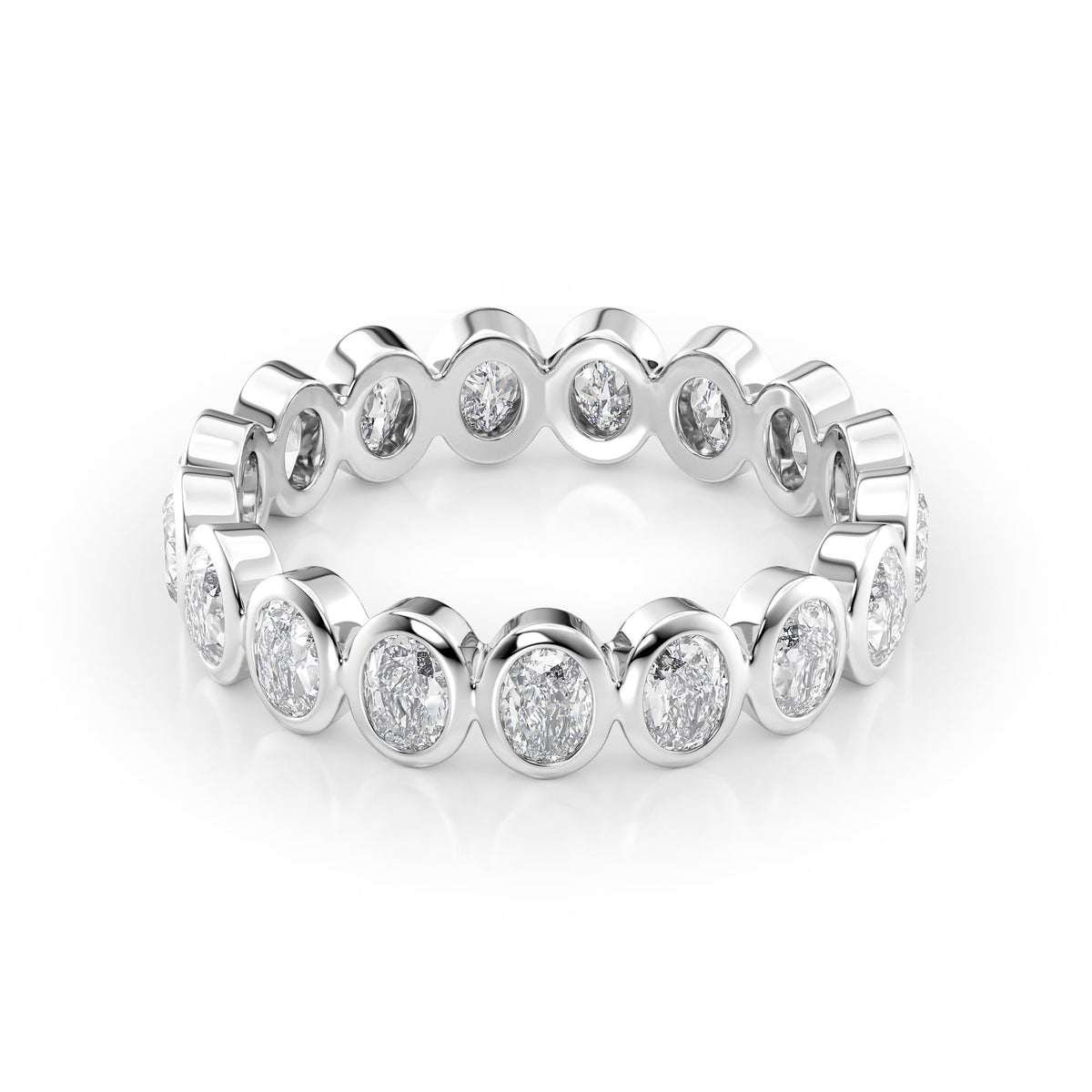 Oval Diamond Bezel Eternity Ring