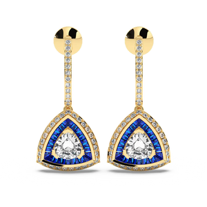 Azure Trillion Drop Earrings