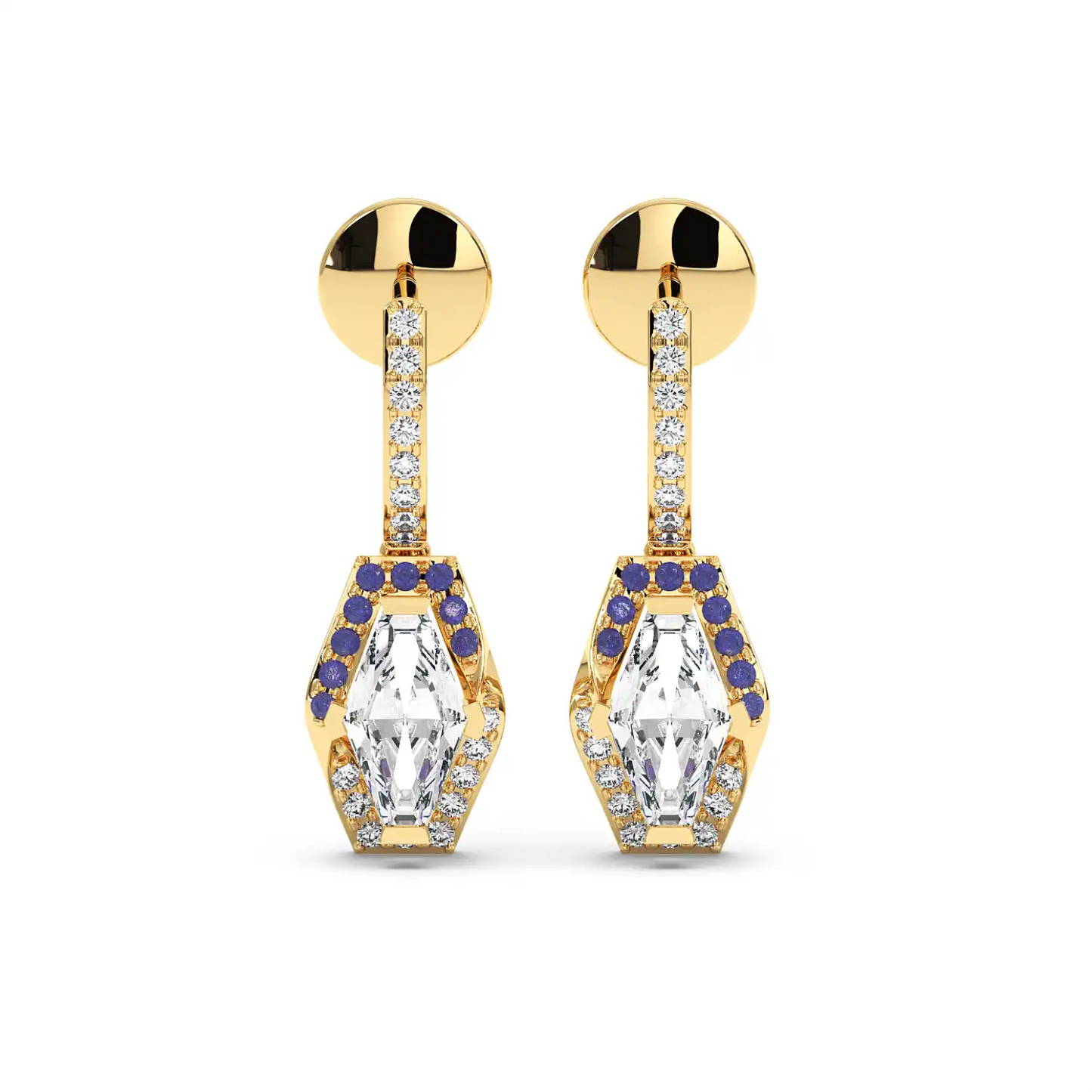 Lozenge Drop Earrings