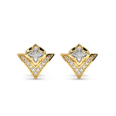 Floral V-Stud Earrings