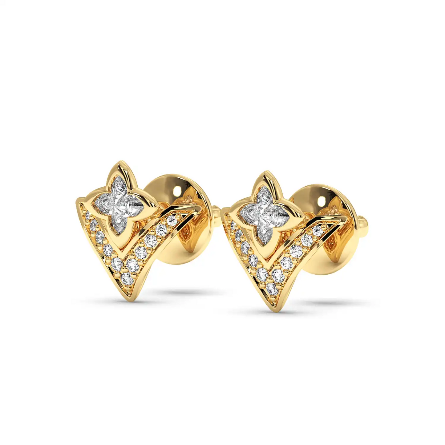 Floral V-Stud Earrings