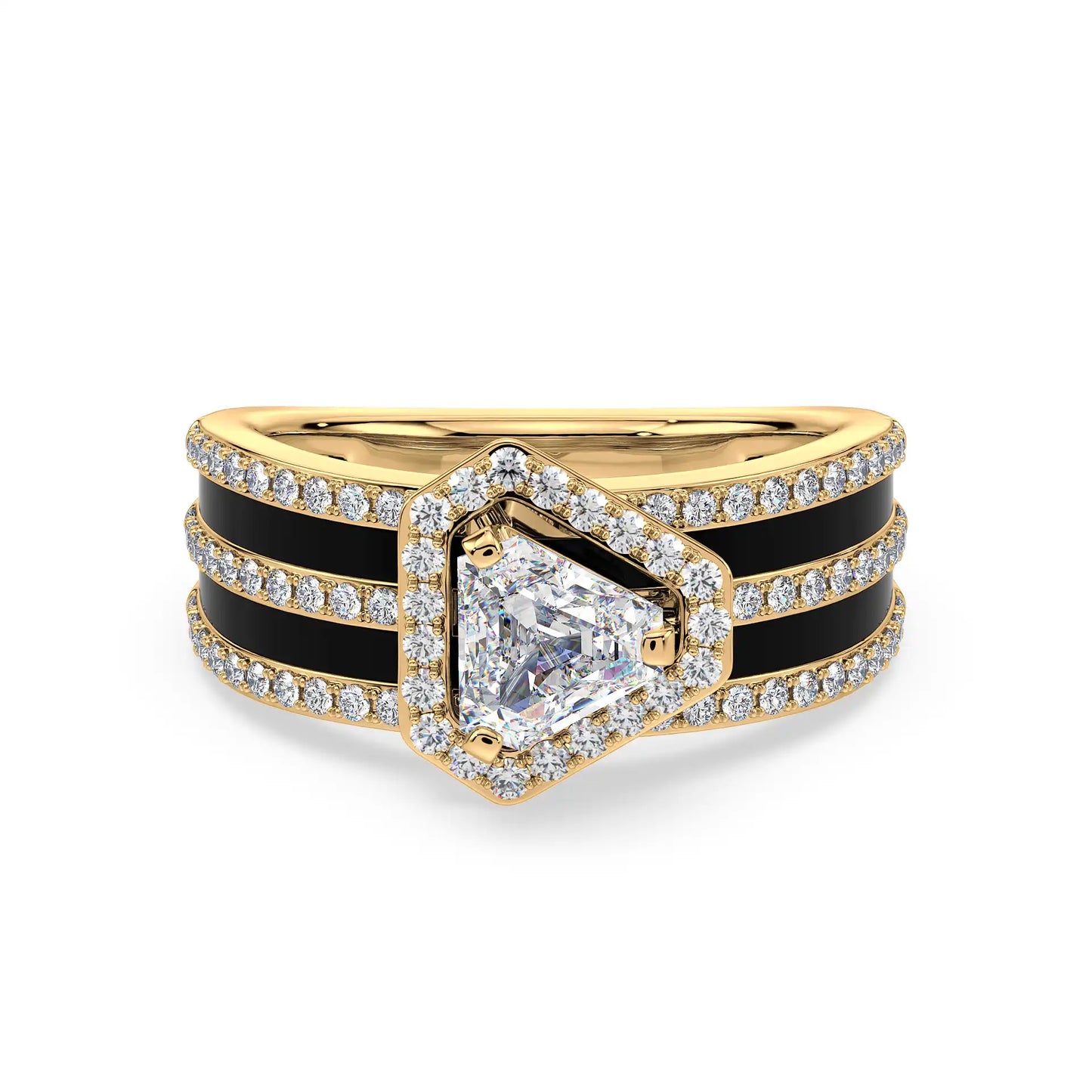 Solitaire Halo Ring - Trillion