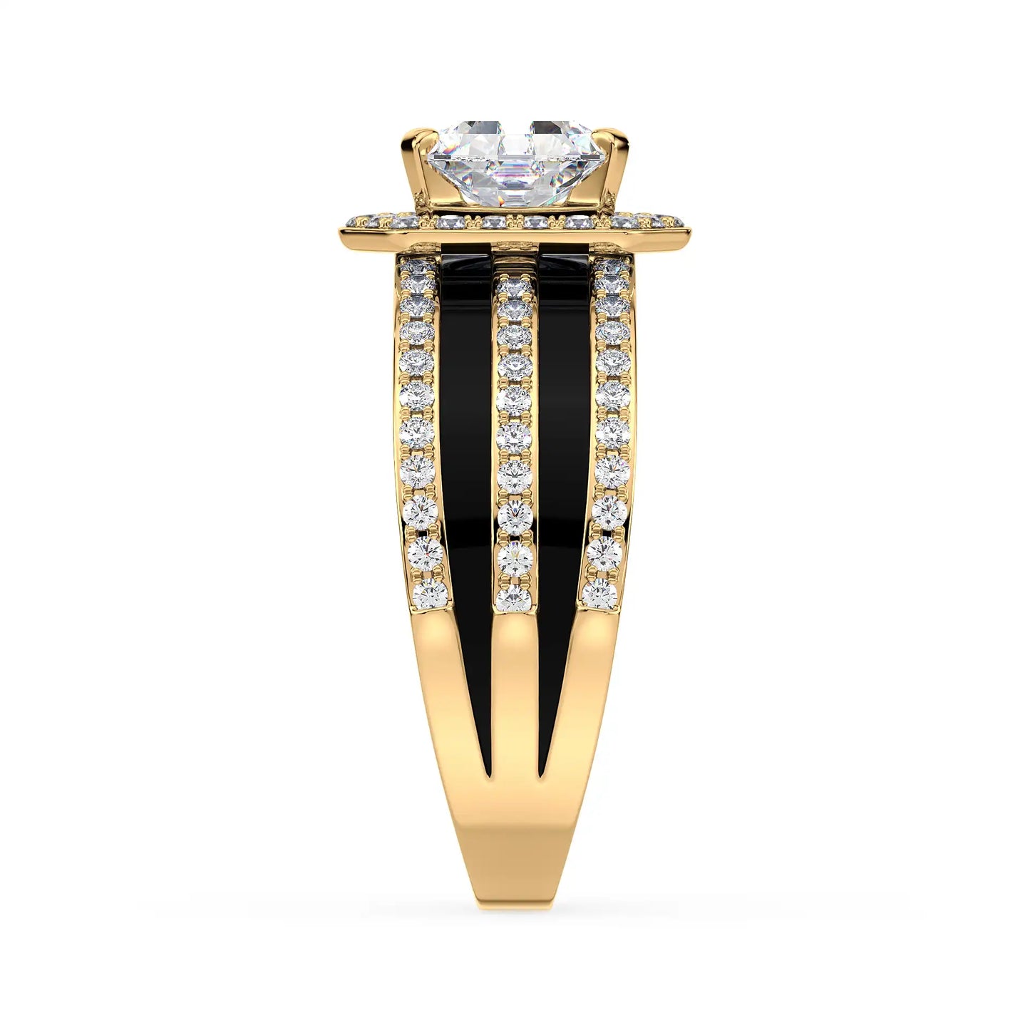 Solitaire Halo Ring - Trillion