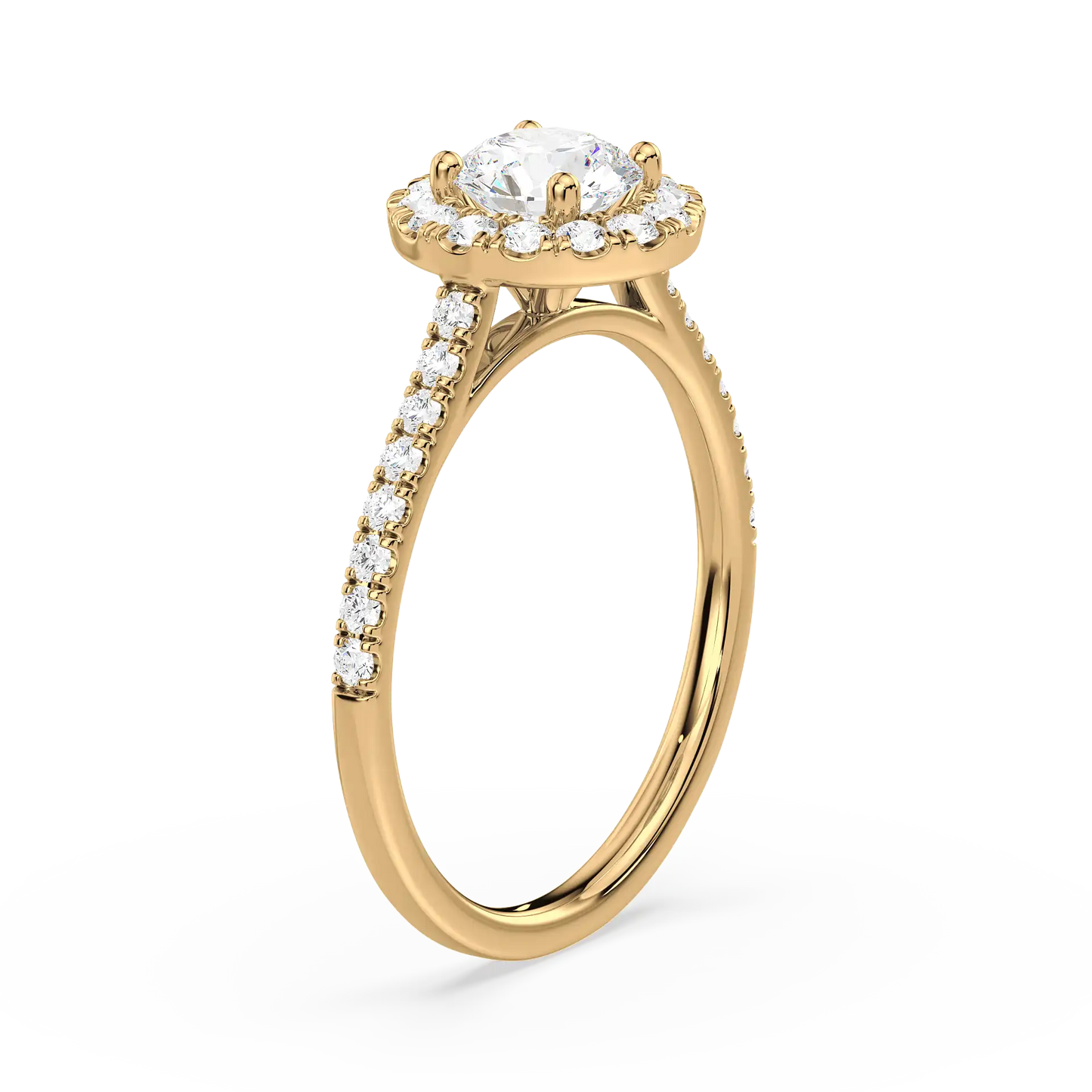 Solitaire Halo Ring - Round