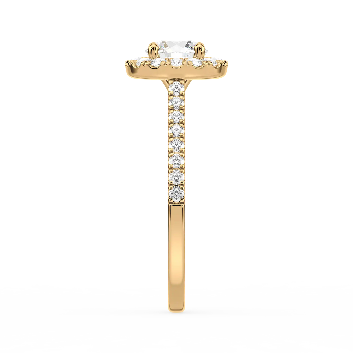 Solitaire Halo Ring - Round