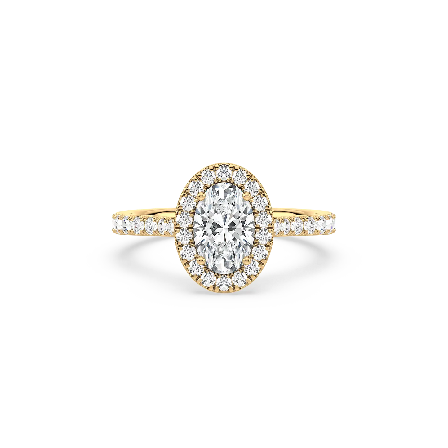 Solitaire Halo Ring - Oval