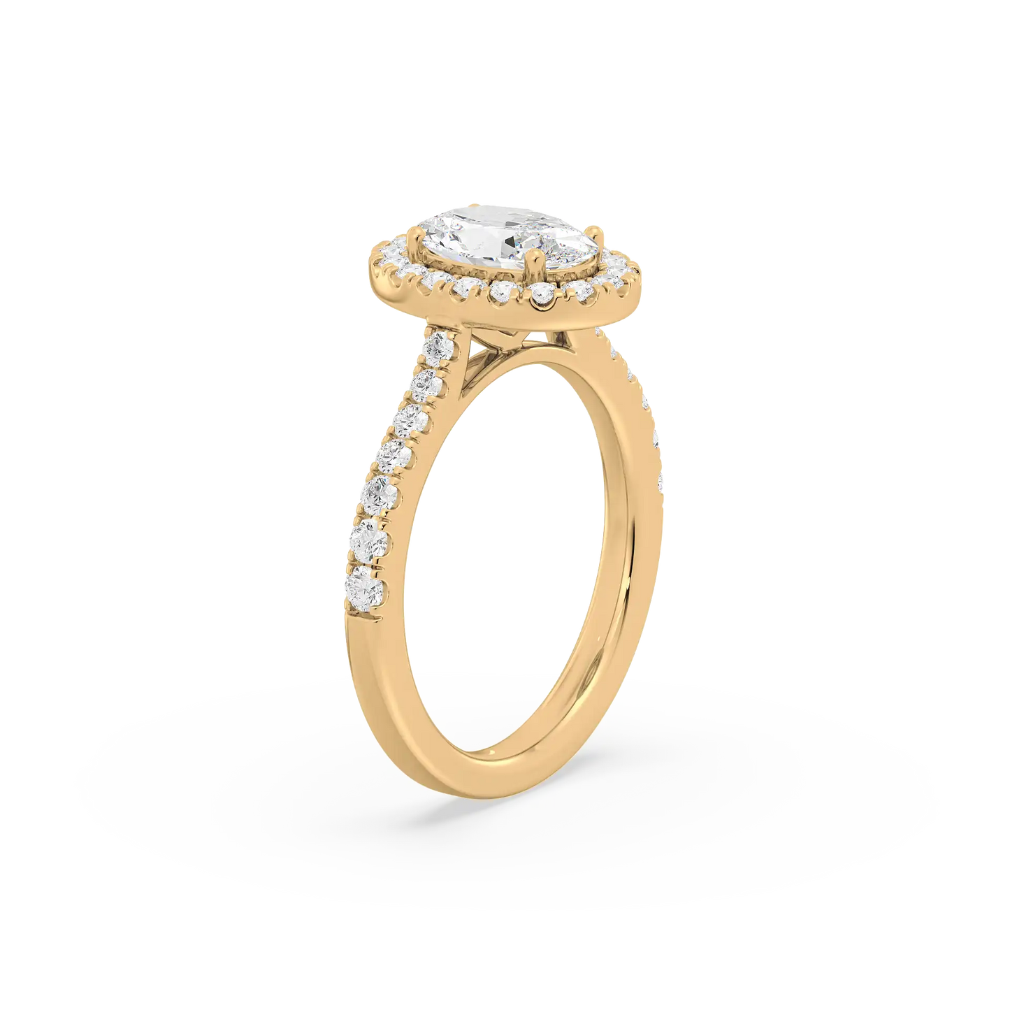 Solitaire Halo Ring - Oval