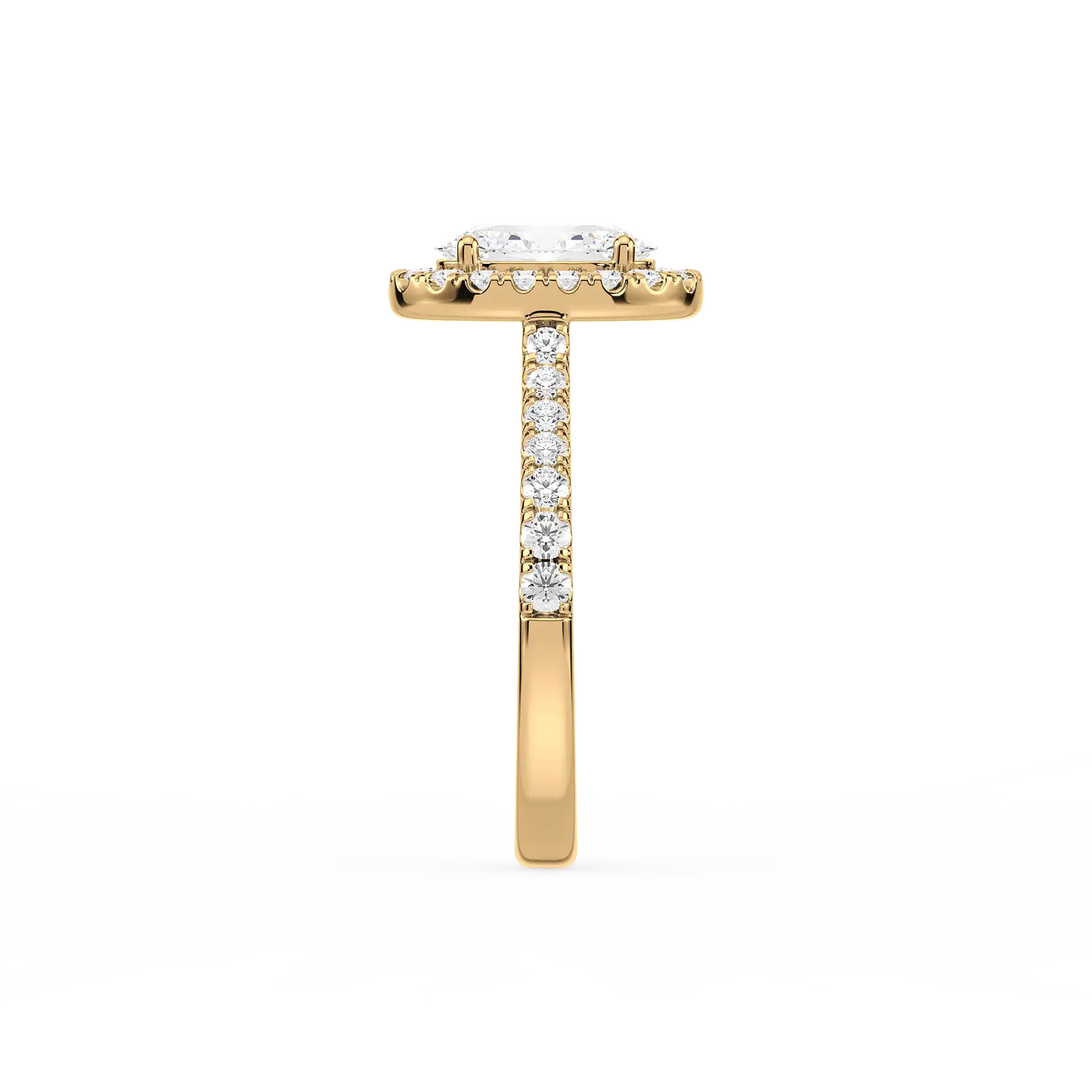 Solitaire Halo Ring - Oval