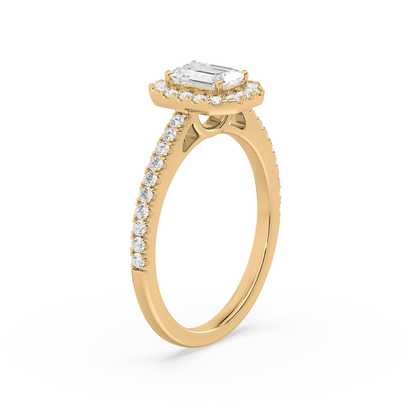 Solitaire Halo Ring - Emerald